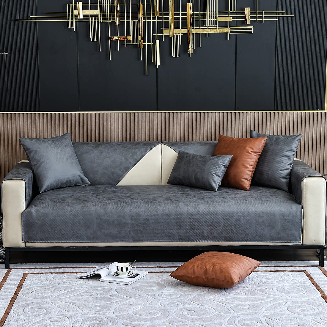 Amazon.com: XSlive Faux Leather Waterproof Couch Sofa Cover